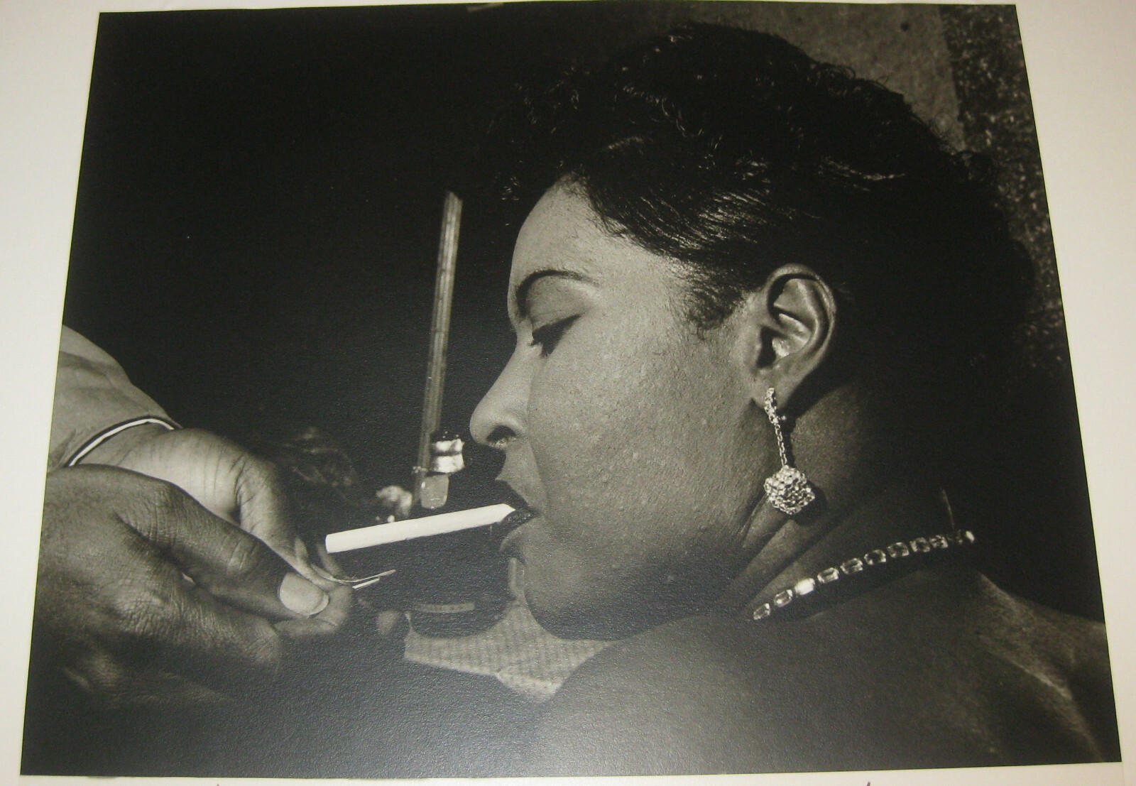 RARE Original LEIGH WIENER ‘Billie Holiday w Cigarette’ Jazz SIGNED Photograph