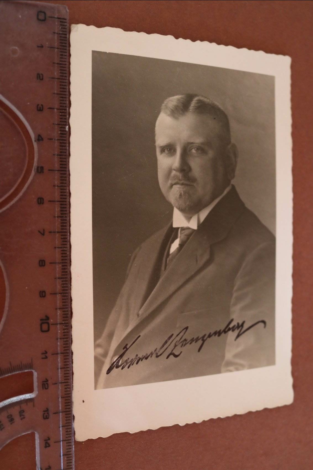 Great old photo portrait of a man famous??? signed signature