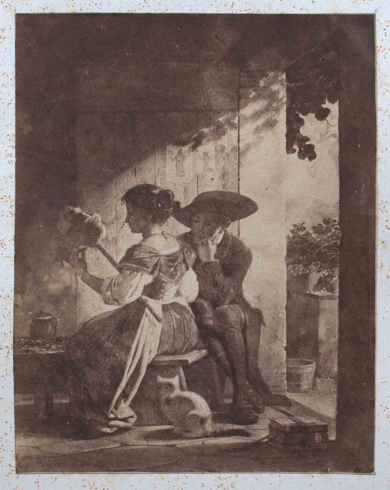 Ernst Meyer Romantic Couple Painting Reproduction Photograph Early 20th Century