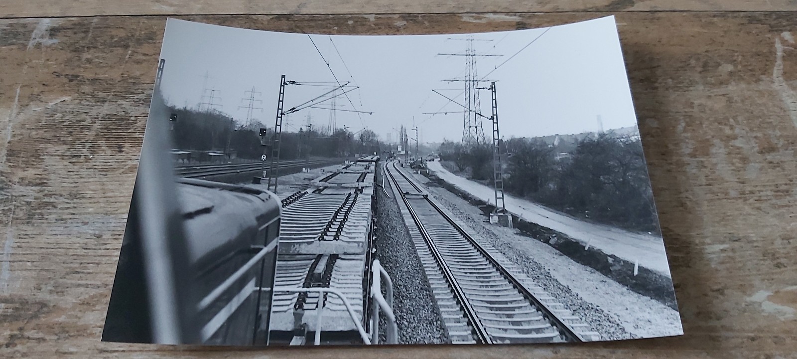 Large B/W Photo S-Bahn Construction Site Leverkusen-Küppersberg 1991