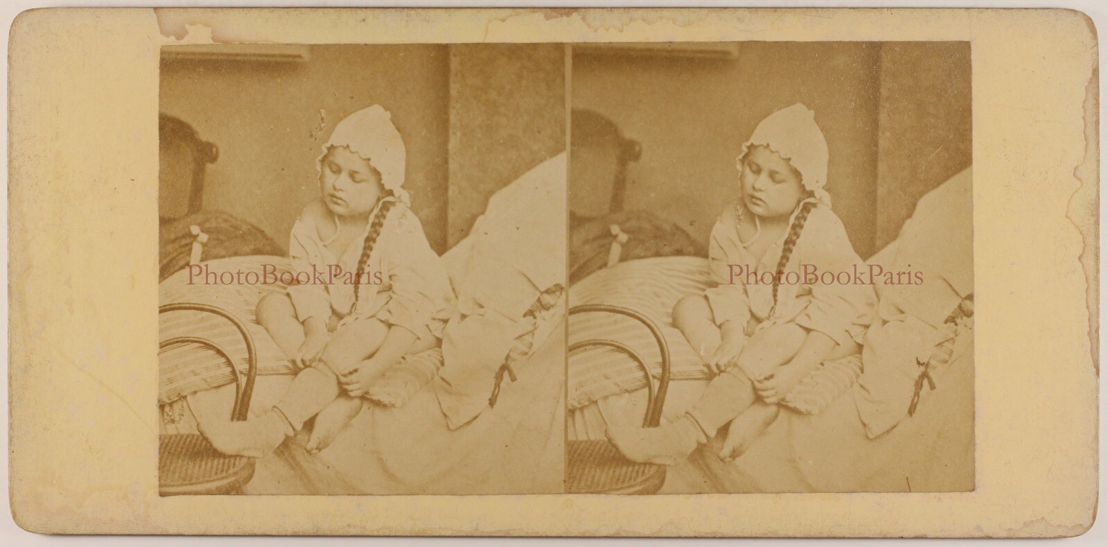The Vintage Artistic Genre Alarm Clock C1870 Stereo Photo Albumin P70L1N