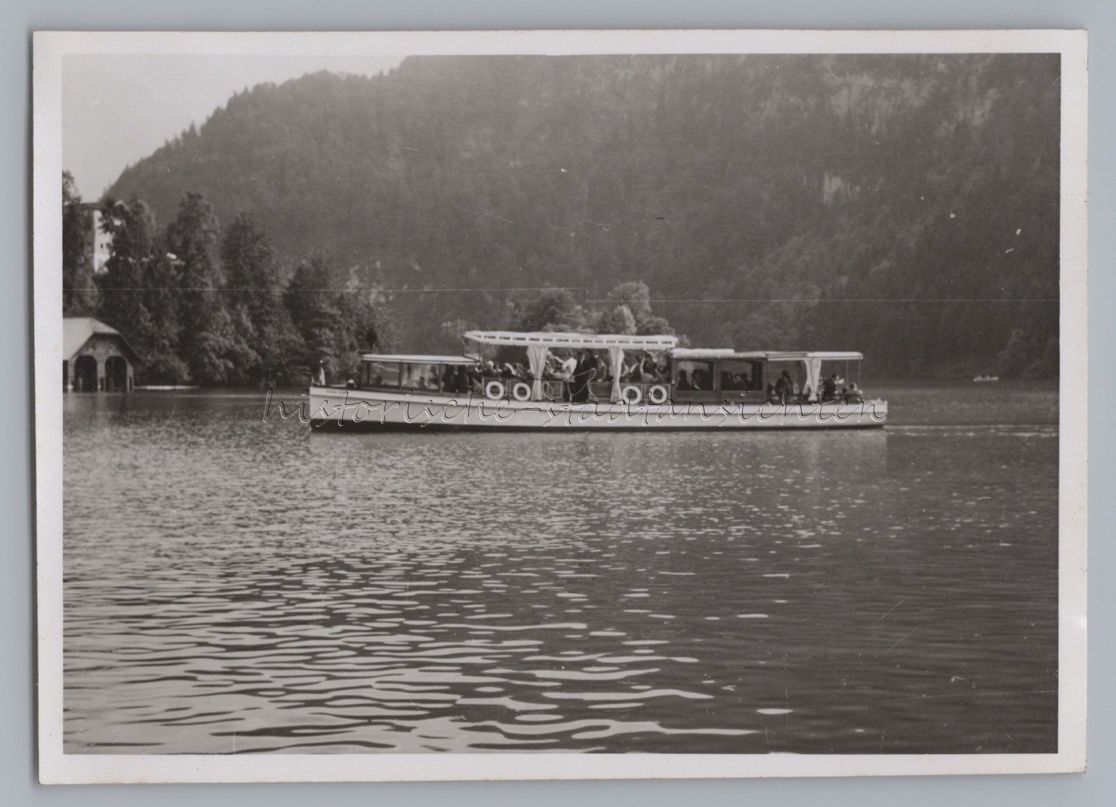 Electric Boat on Lake Königssee – Vintage Photo 1950s