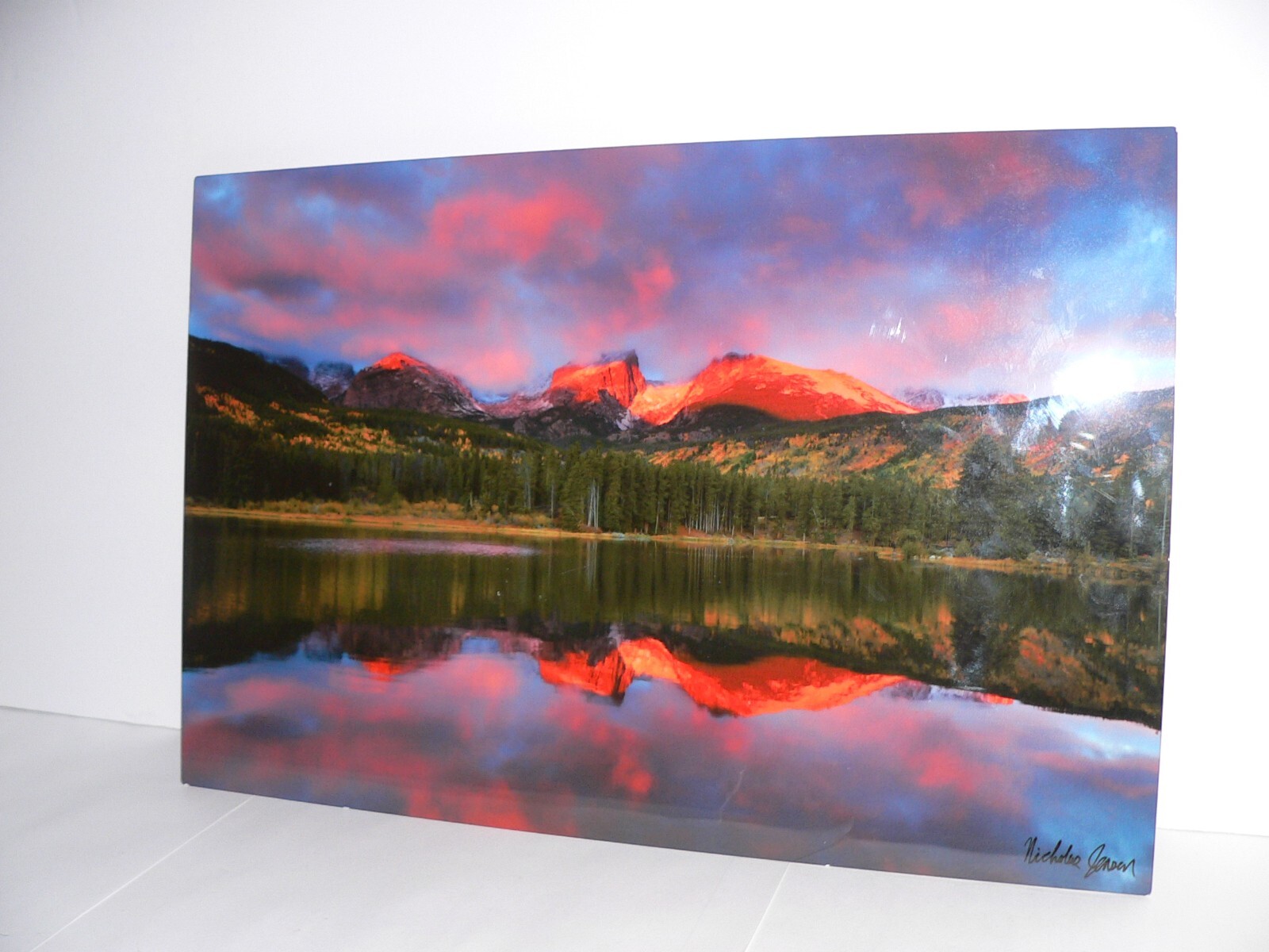 Moutain River Lake Sunrise Tree Wall Art On Metal Hanging Hawaii Nicholas Jensen