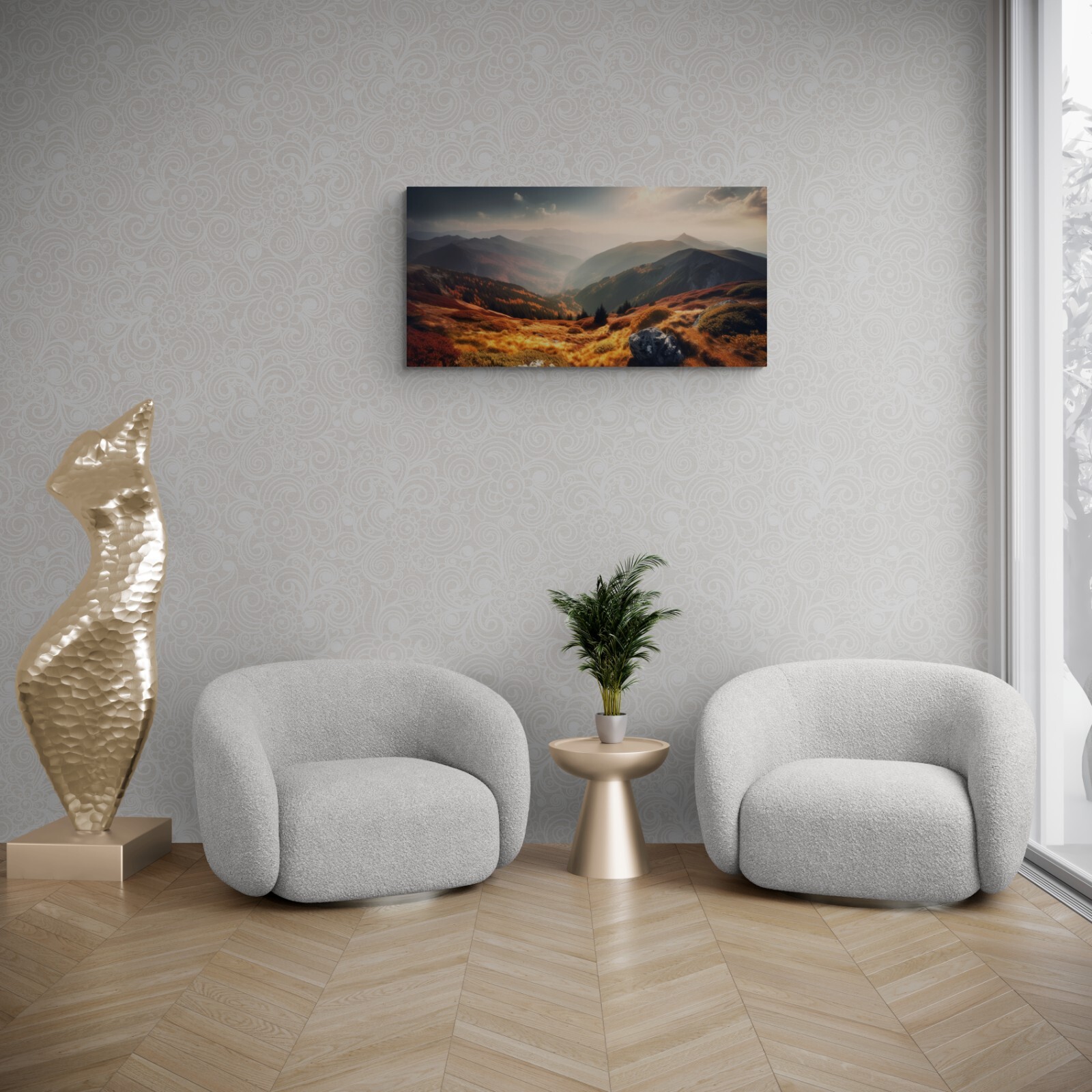 HD Mountains Landscape Photo Art Picture, Stretched Canvas Nature Photography