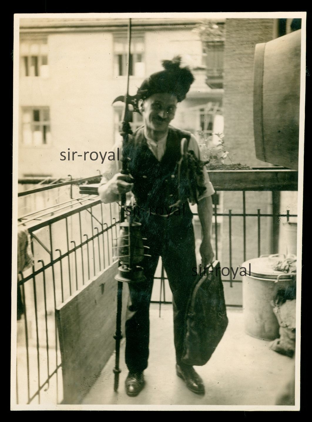 Man as Medieval Night Watchman Circa 1930 – Photo 9x12cm