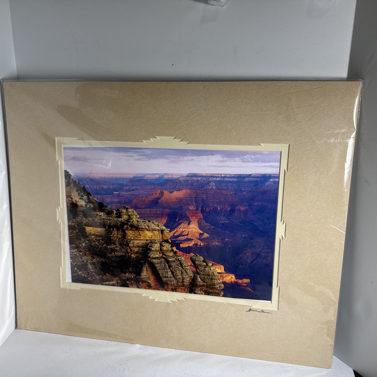 Grand Canyon Photograph Artist Signed James Thompson Double Matted 16 by 22