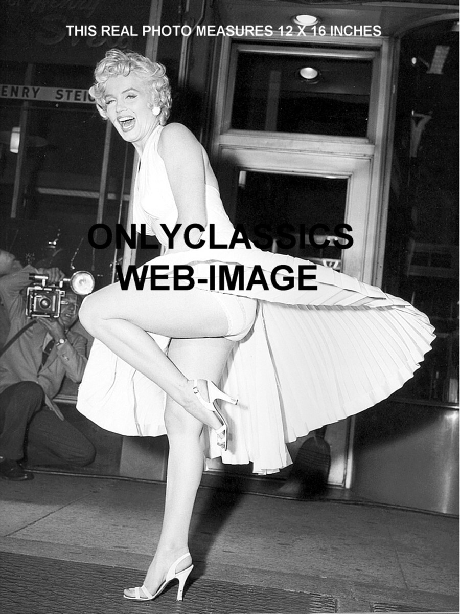 SEXY MARILYN MONROE DRESS LIFTS UP 12×16 PHOTO SEVEN YEAR ITCH PIN UP CHEESECAKE