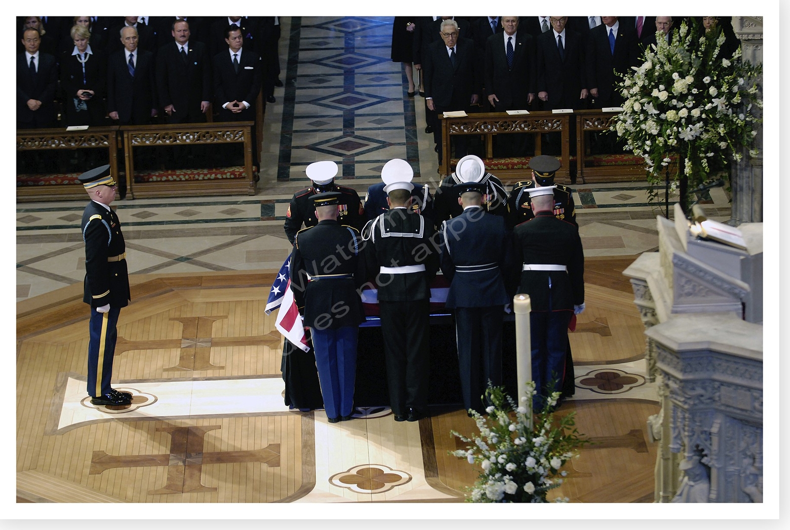 Gerald Ford Funeral Henry Kissinger At National Cathedral Silver Halide Photo
