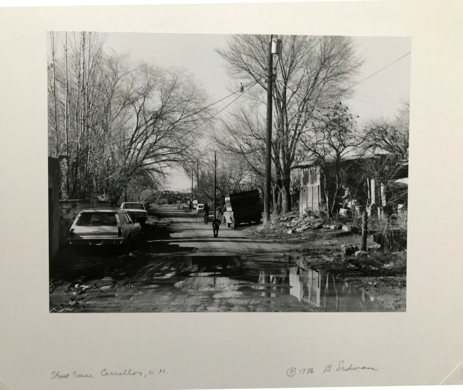 Barbara Erdman B & W Photograph “Street Scene, Cerrillos, NM” Signed 1986