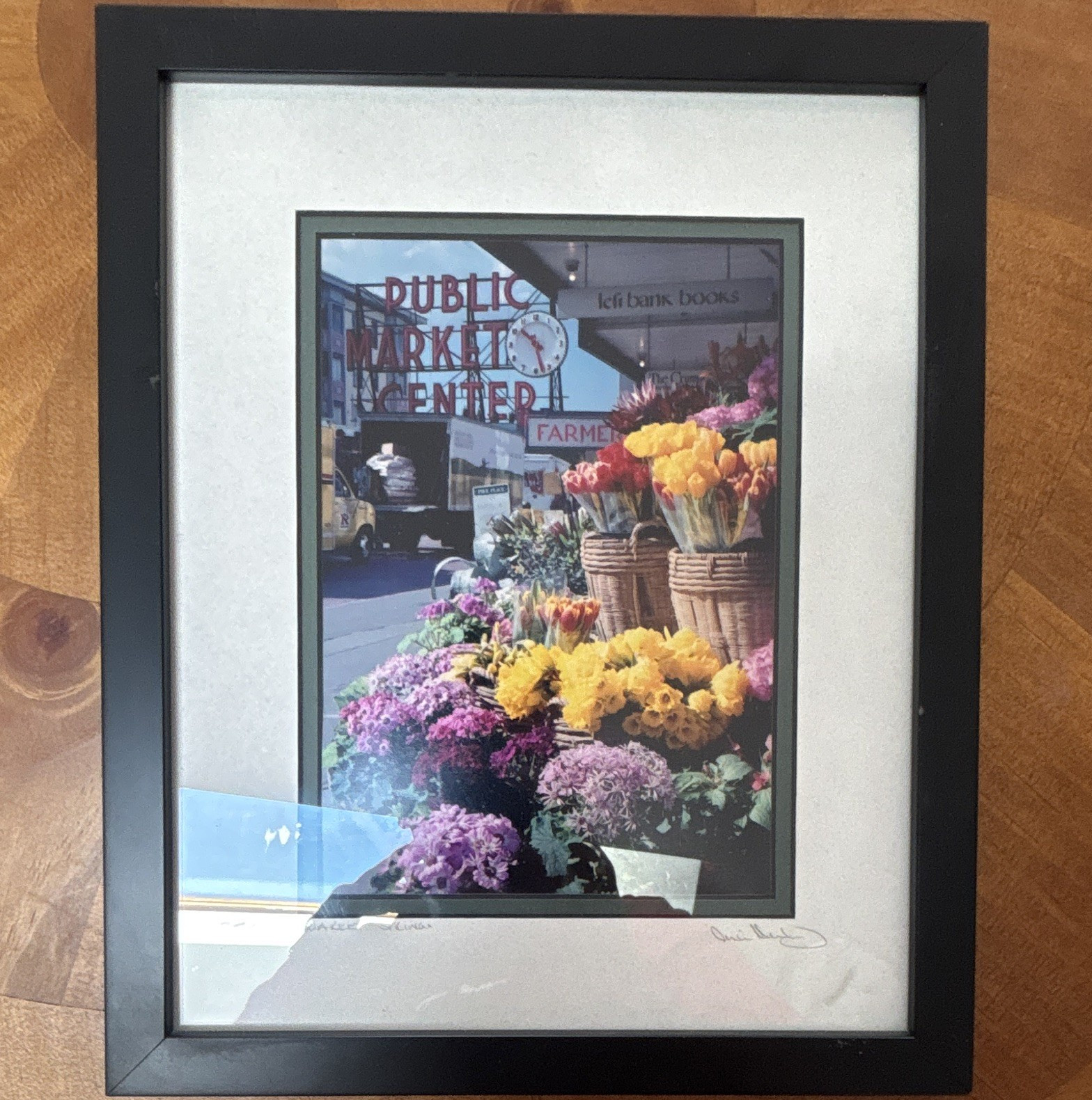 Signed “Market Splash” Framed Matted Color Photo 2009