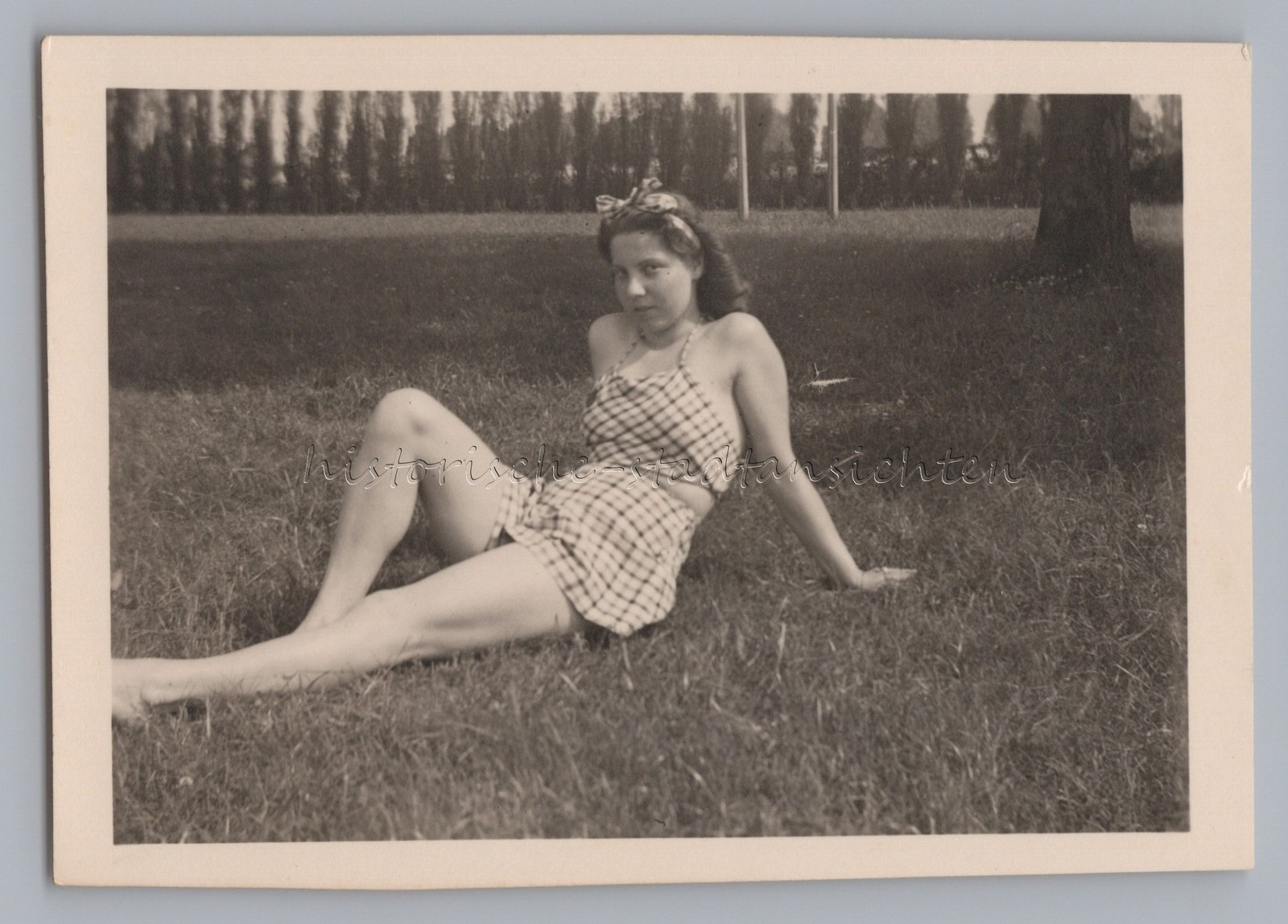 Young Woman on the Beach in Bonn 1941 Portrait Old Photo 1940s