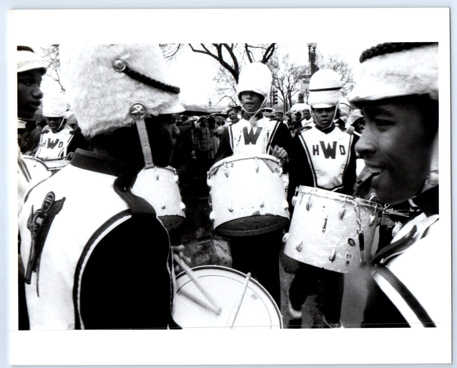 Black Marching Band Drummers Robert DeMilt Original Photograph 8×10″ c.1983