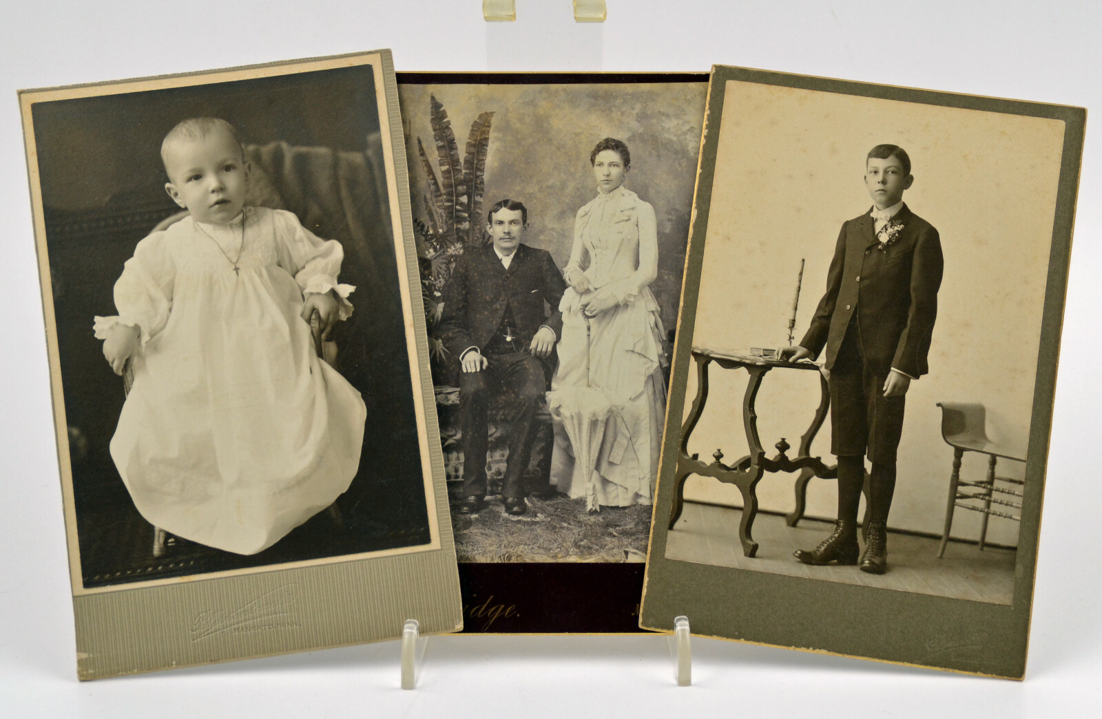 3 CDV Photos Circa 1900 Mankato Minnesota USA Baby Boy Couple