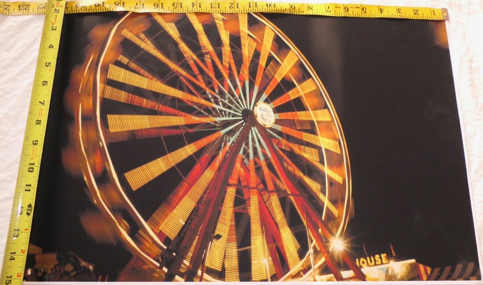 ART SIGNED GEORGE CASWEL PHOTOGRAPH COLOR FERIS WHEEL CARNIVAL MINNESOTA FAIR