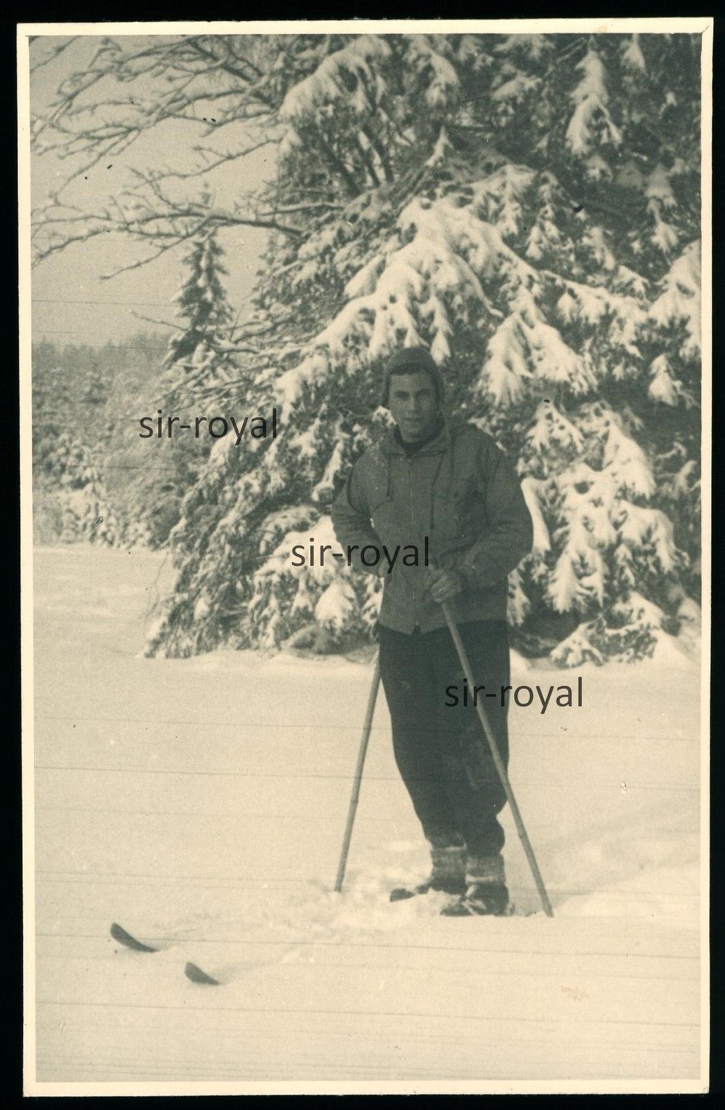 Schellerhau Altenberg Silvester 1950 / 1951 – Skifahrer – 1950er – Foto 8x13cm