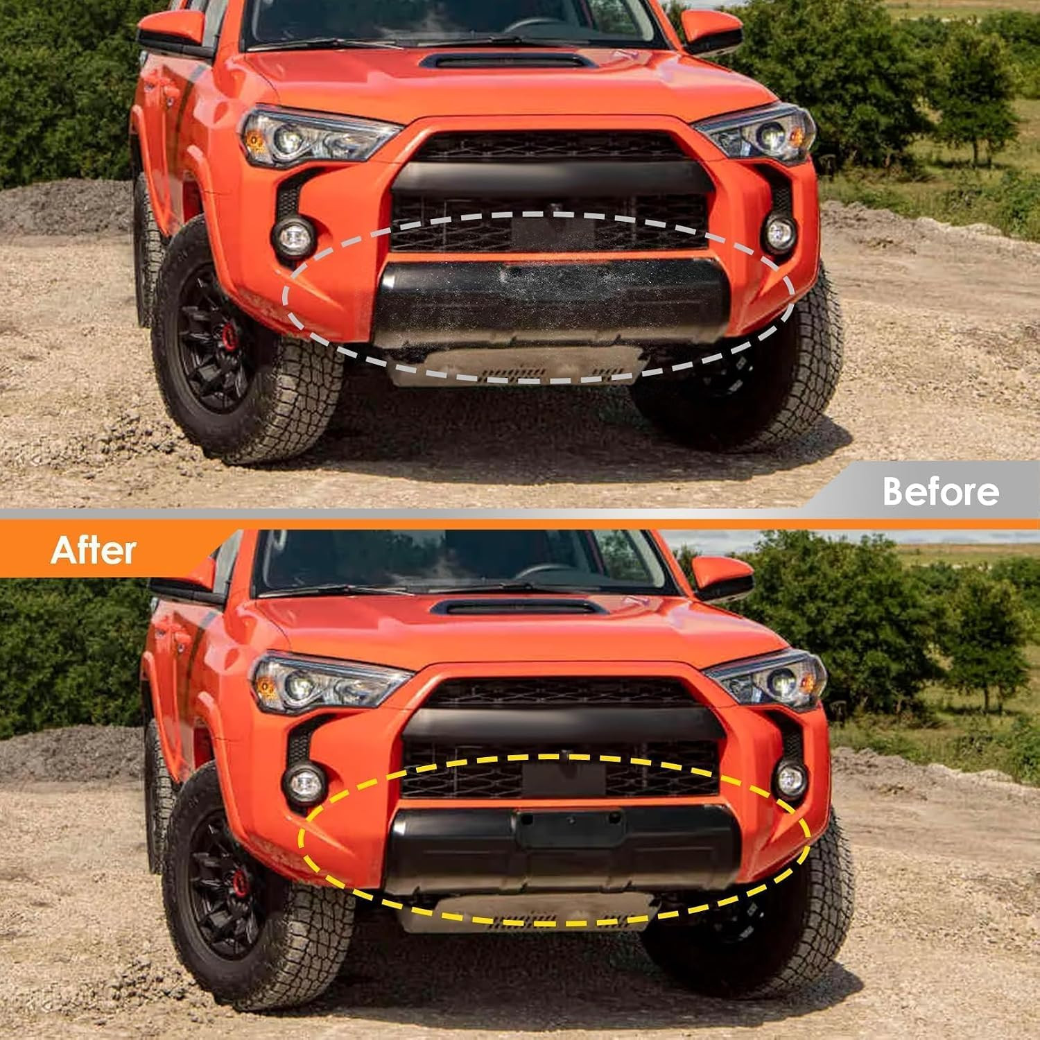 2Pcs Front & Rear Bumper Lower Valance Panel Molding Compatible with 4Runner 201