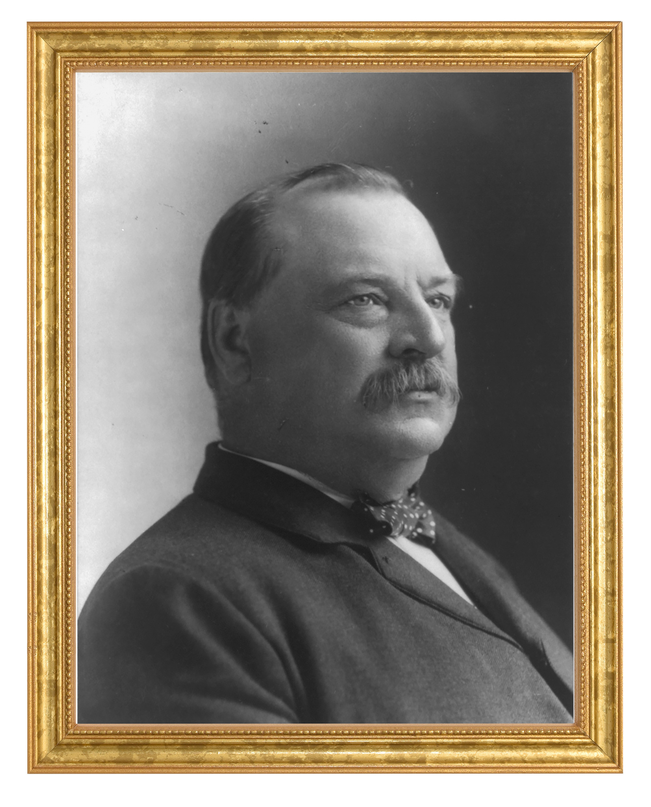 Grover Cleveland Photograph in a Aged Gold Frame