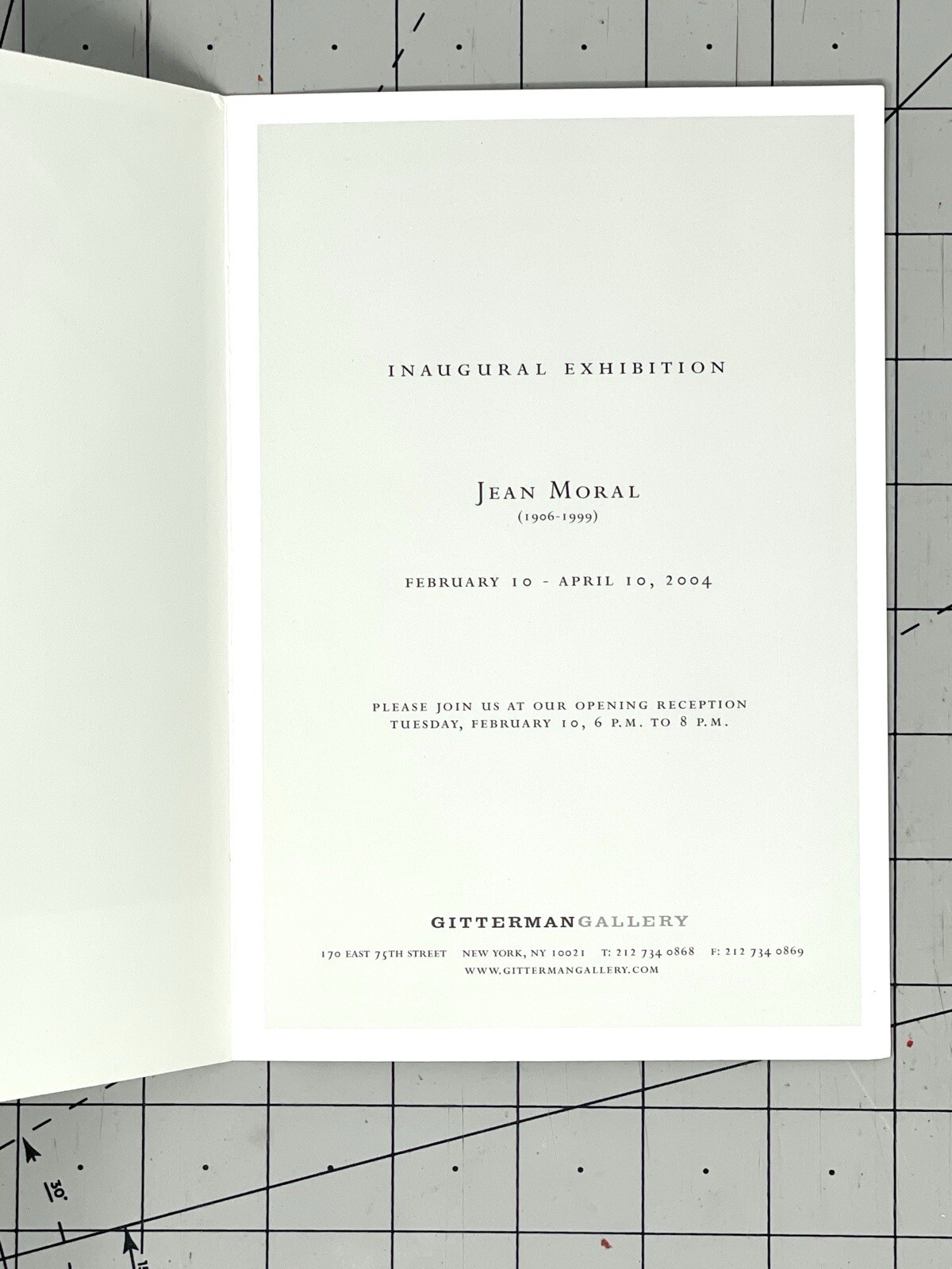 Jean Moral (1906-1999) Art Announcement Card 2004