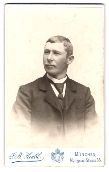 Photograph F.B. Hiebl, Munich, Montgelas-Strasse 35, portrait of a man