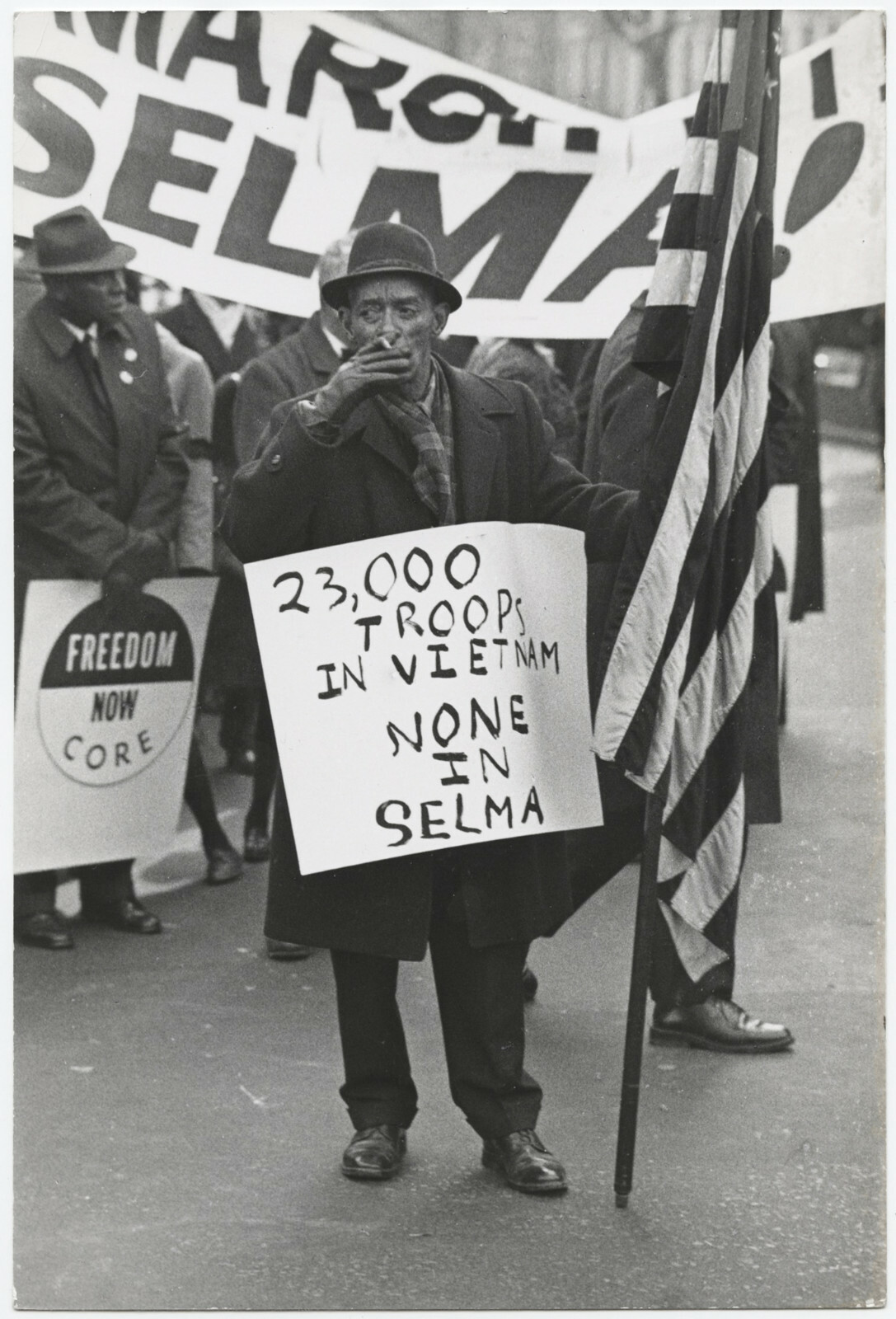 CIVIL RIGHTS: Protest, HARLEM, 1965 by Jeff Kamen / VINTAGE / STAMPED