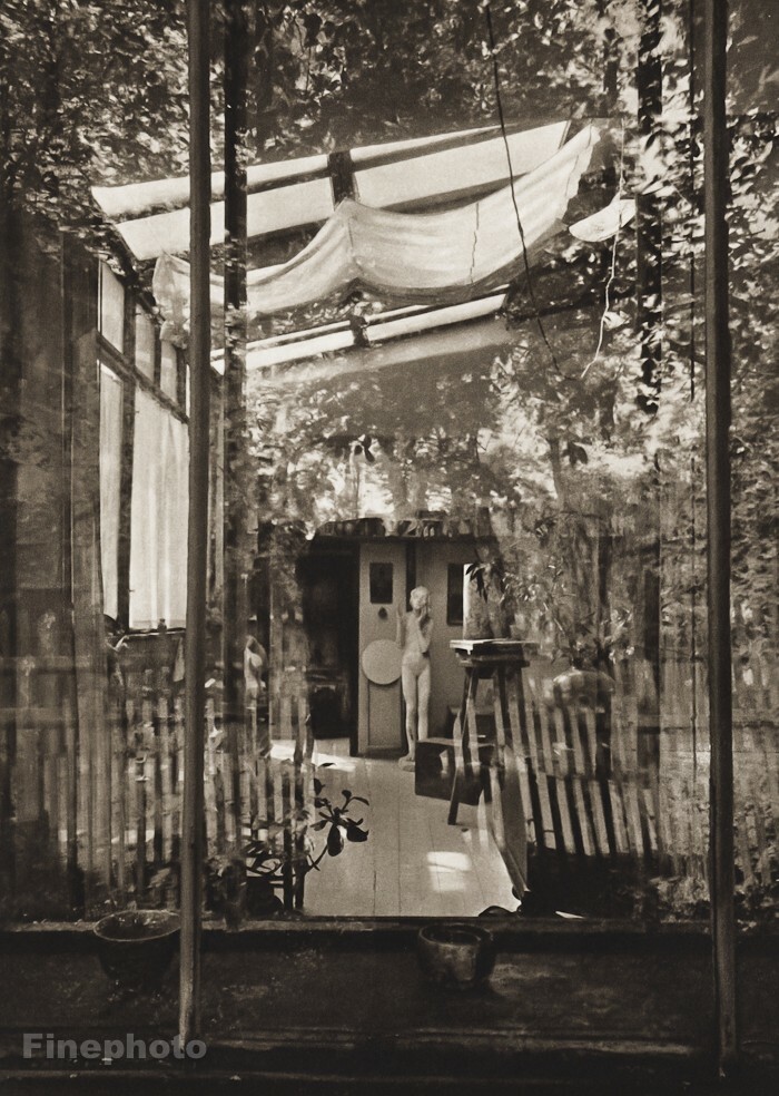 1953 Josef Sudek Garden Sculptor Artist Studio Original Vintage Photo Gravure