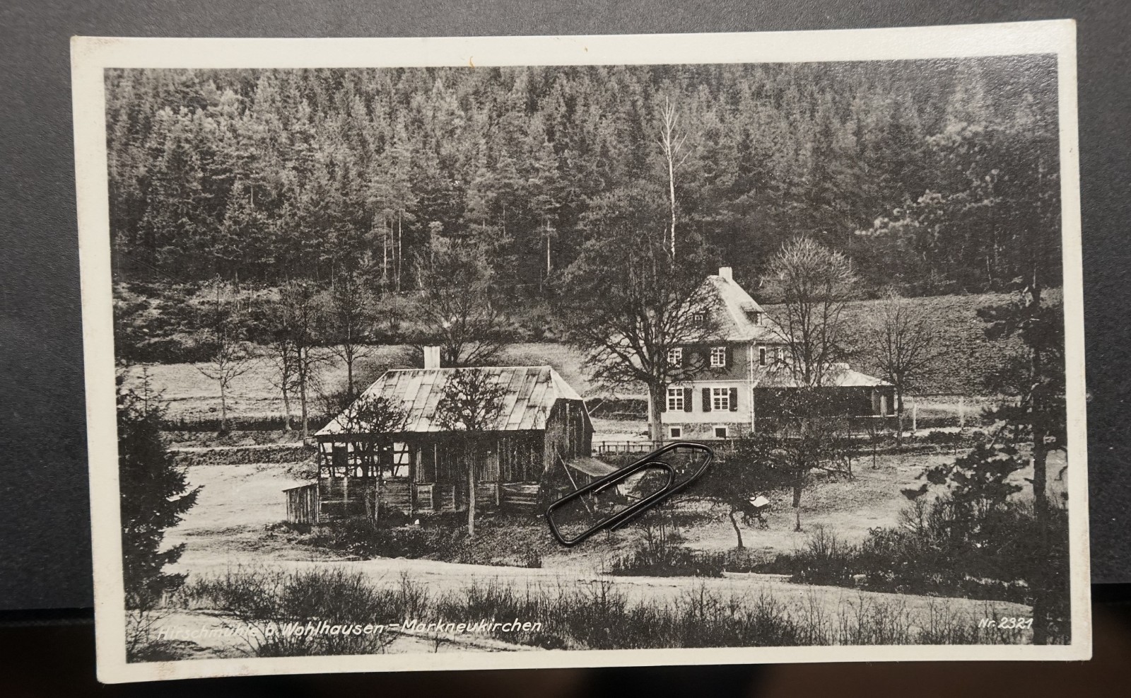 Photo postcard view GDR Hirschmühle Wohlhausen Markneukirchen Vogtland hotel