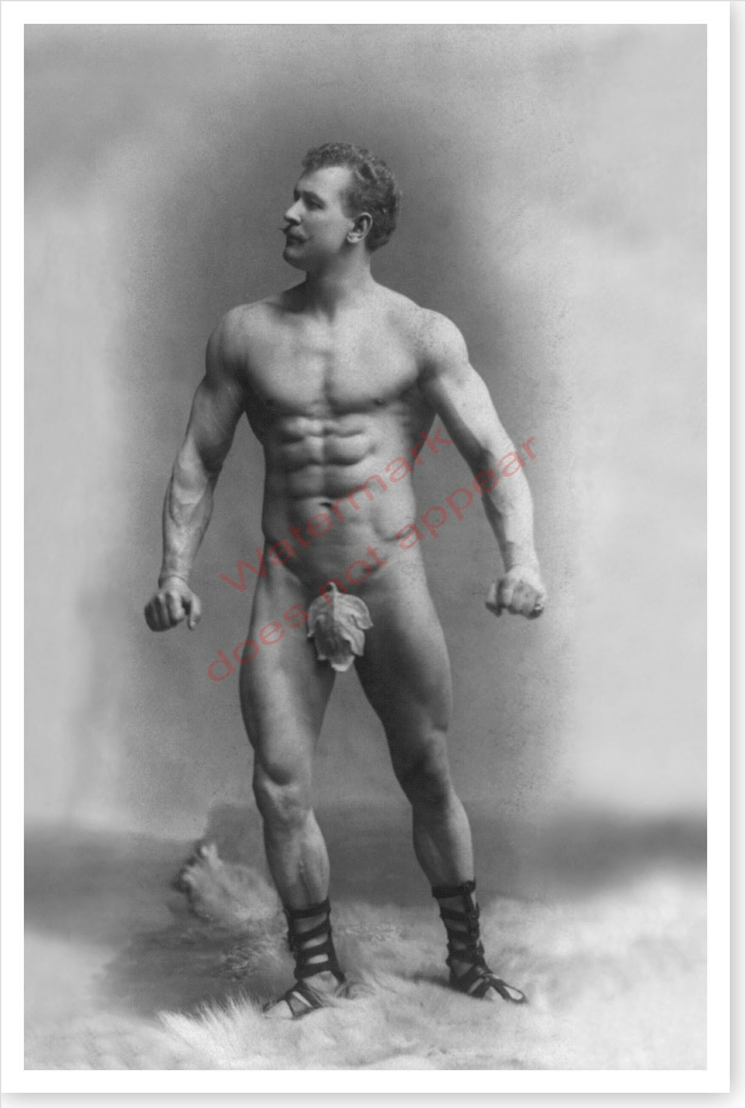 Bodybuilder Eugene Sandow Fig Leaf Beefcake Silver Halide Photo