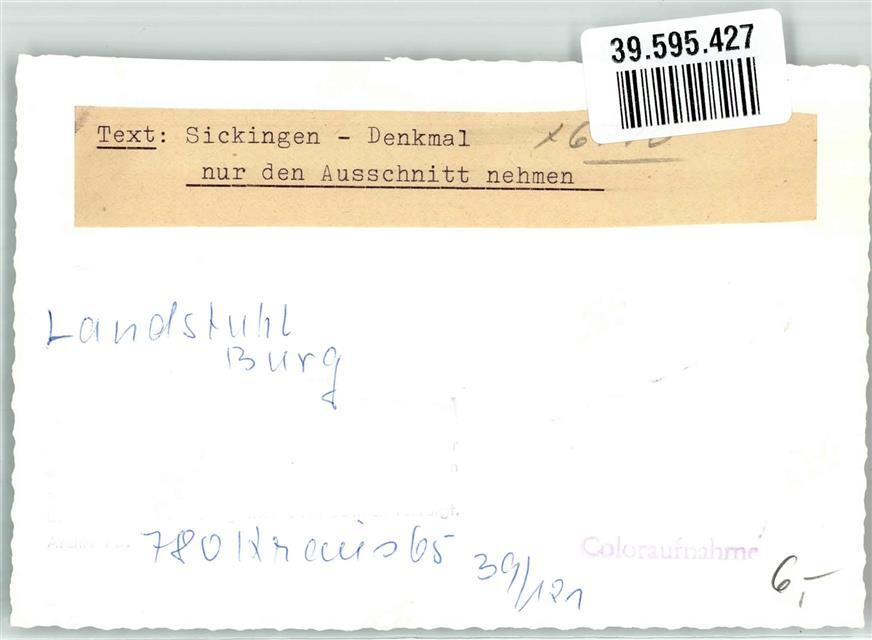 39595427 – 6790 Landstuhl Castle Sickingen monument place handwritten