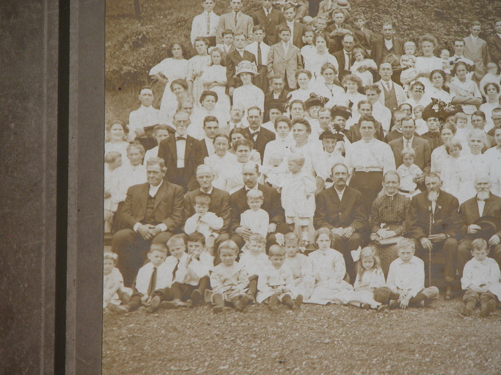 Vtg c.1890s Photograph Huge Family Generations Sepia B&W Portrait