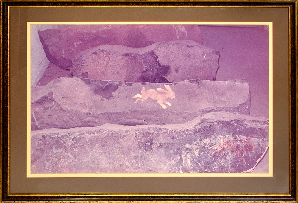 Beuys, Stone Bunny. [1982]. [Signed Original Color Photograph, Framed].