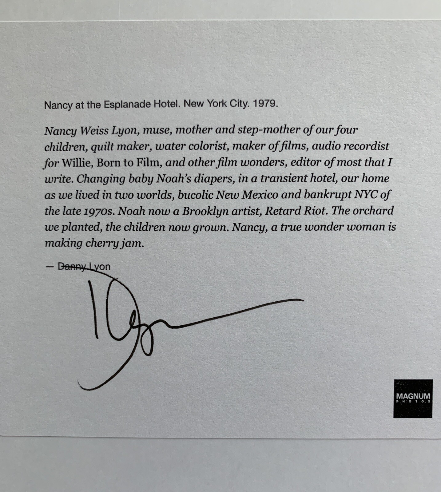 Danny Lyon Signed Print