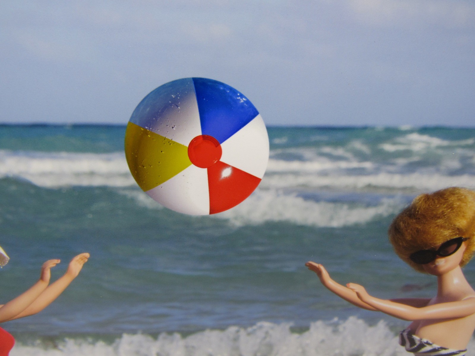Signed David Parise photograph vintage Barbie beach ball ocean 13×19” 2013