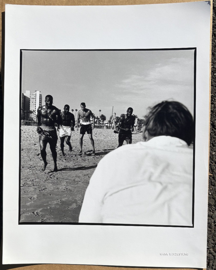 Boxers on the Beach B & W 14 x 11 Photograph-Circa 1990s-Mark Bugzester