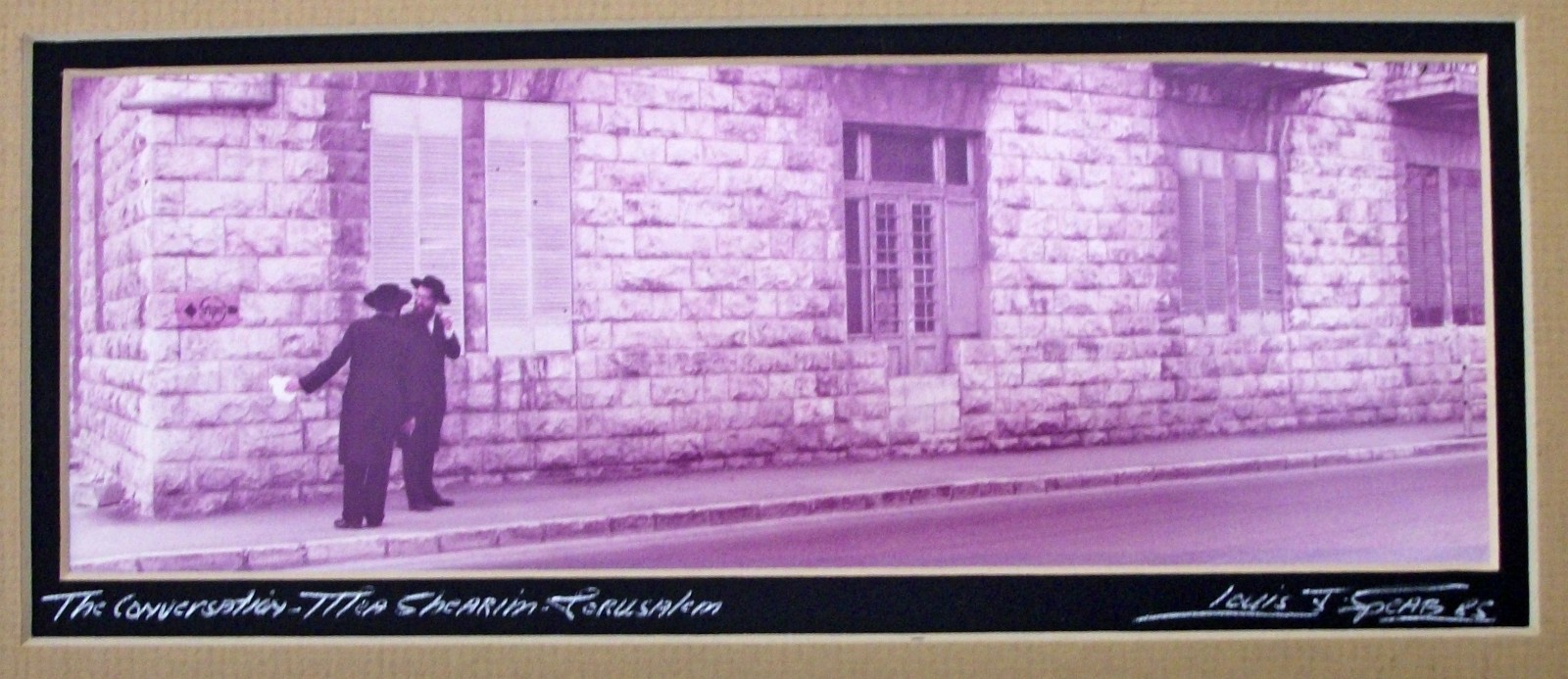 “The Conversation – Mea Shearim – Jerusalem” signed photograph by Louis J. Spear