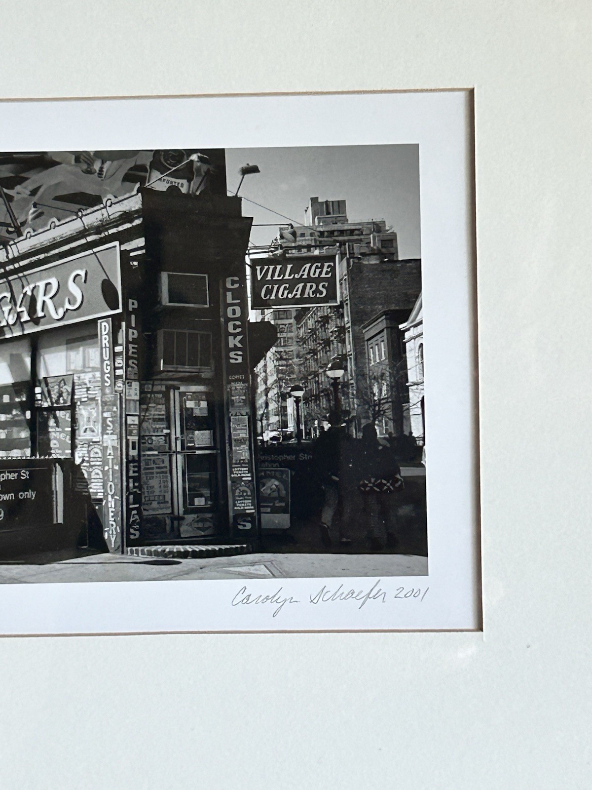 Signed Carolyn Schaefer NYC Photo 2001 Greenwich Village Framed 13×12