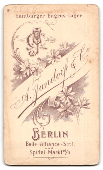 Photograph A. Jandorf & Co., Berlin, Belle-Alliance-Str. 1, portrait gentleman
