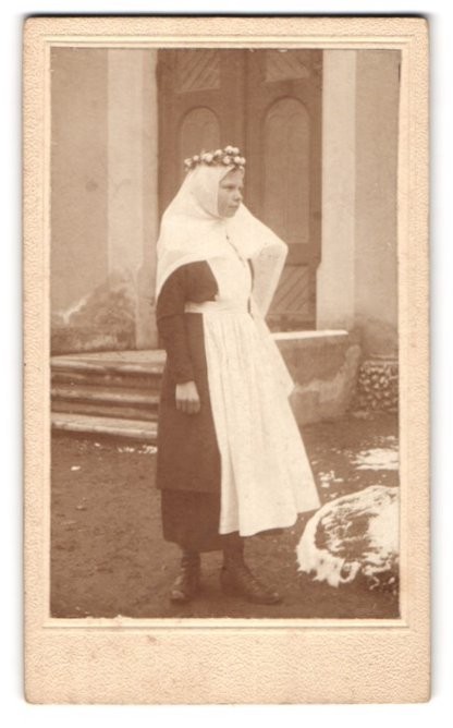Photography Young Girl Gretel in Confirmants Dress with Headdress