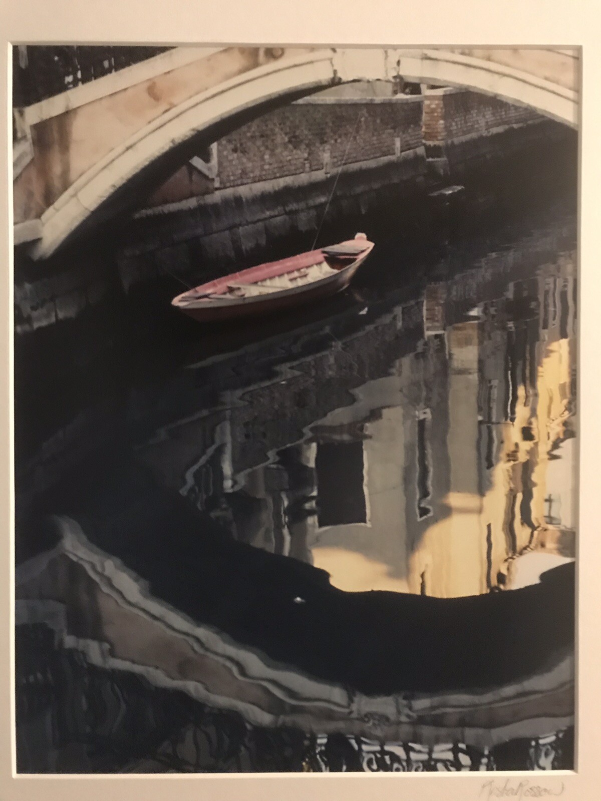 KRISTA ROSSOW LISTED MODERN PHOTOGRAPHY FRAMED OREGON ARTIST VENICE ITALY BOAT