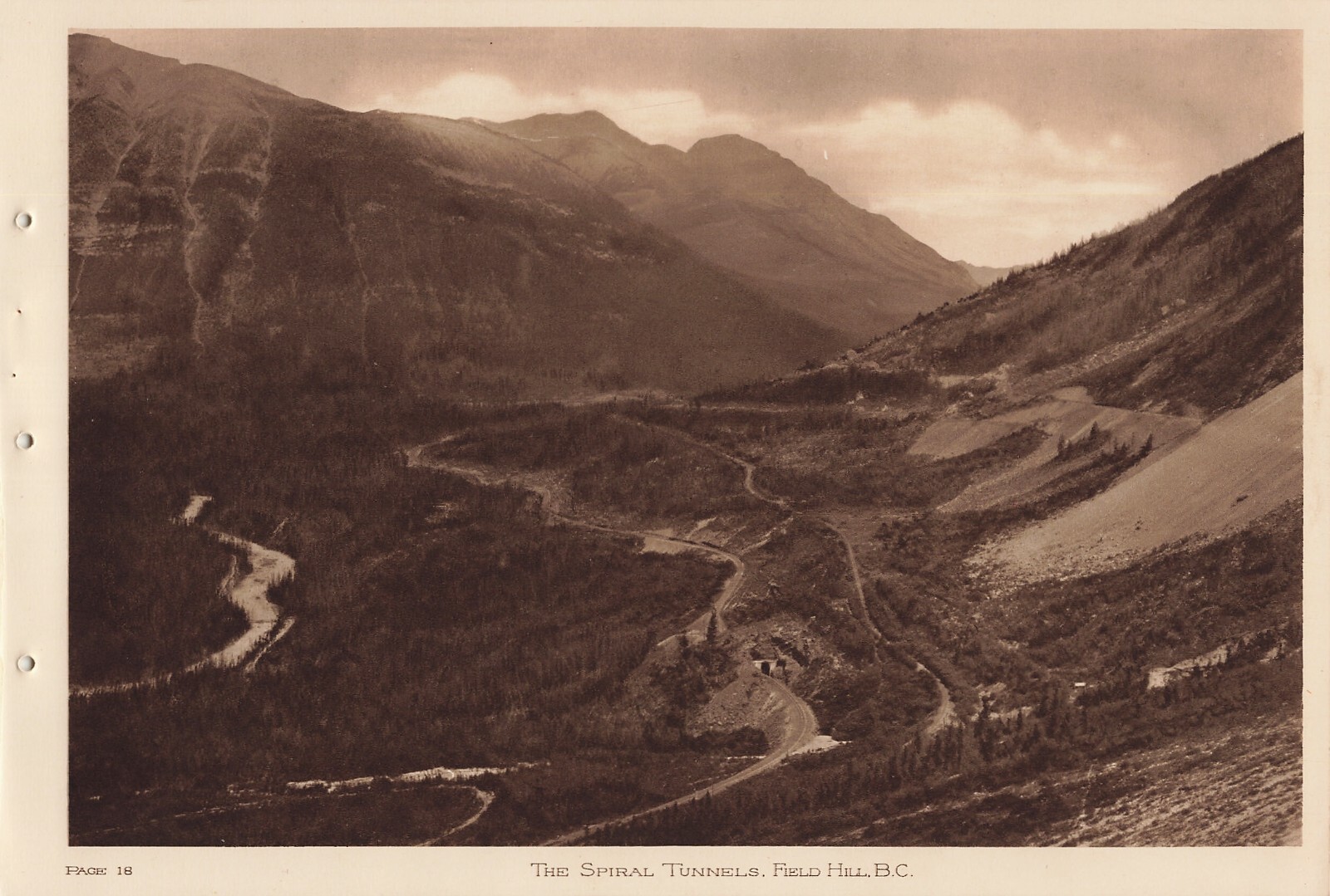 Canadian Pacific Rockies Byron Harmon Vandyck Photogravure The Spiral Tunnel