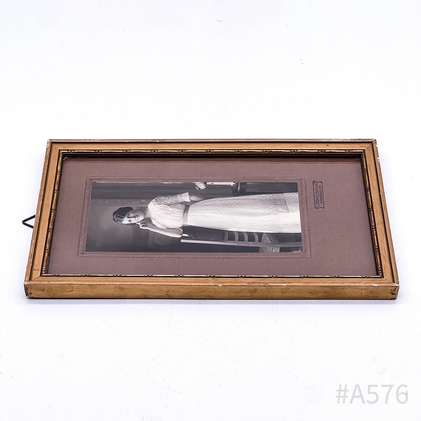 Antique Photograph With Frame & Glass Insert L. Möhle, Stuttgart 15 X 24 Cm