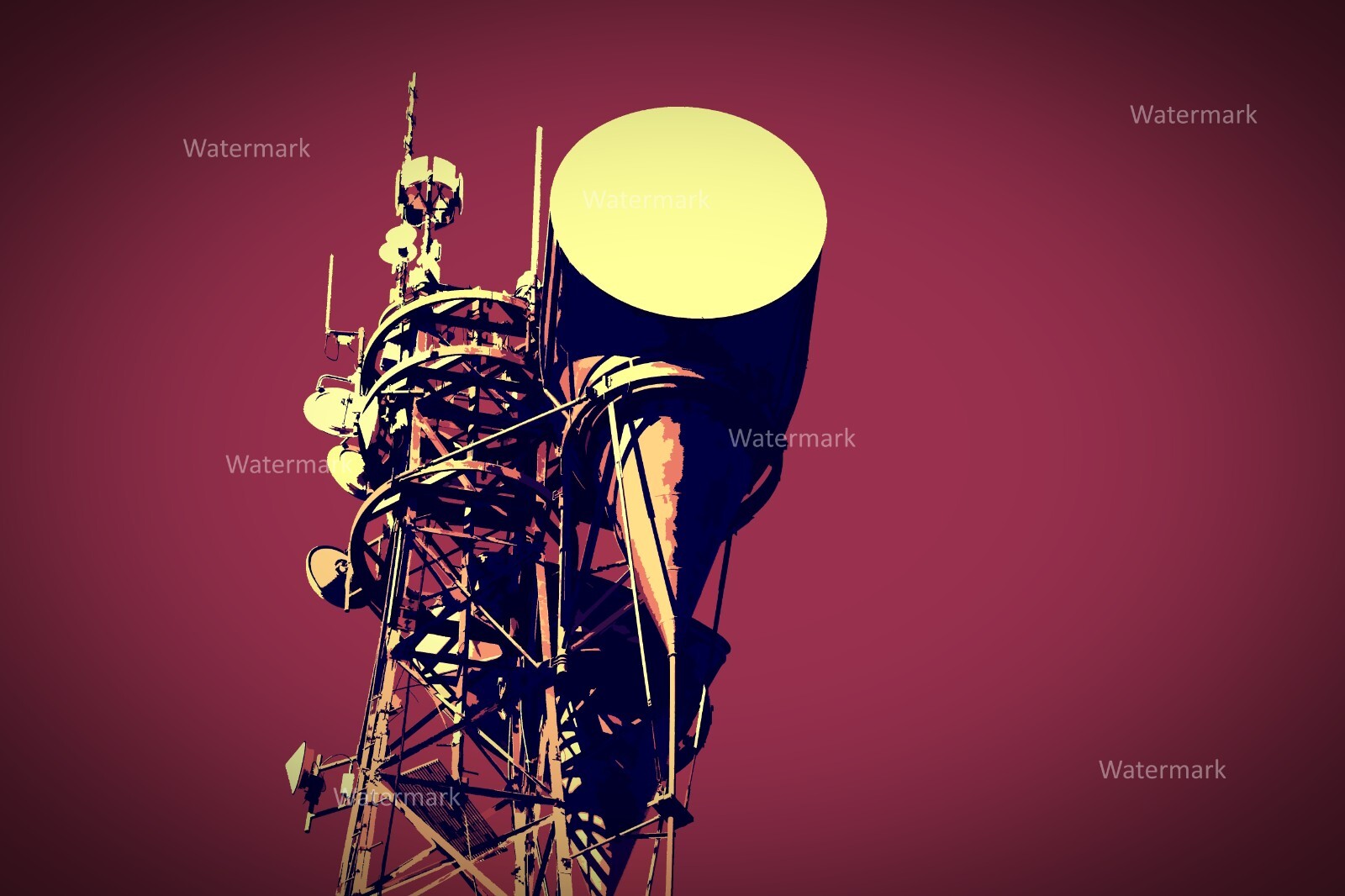 AT&T Long Lines Bell System Telephone Tower Lebanon Indiana HDR Photograph