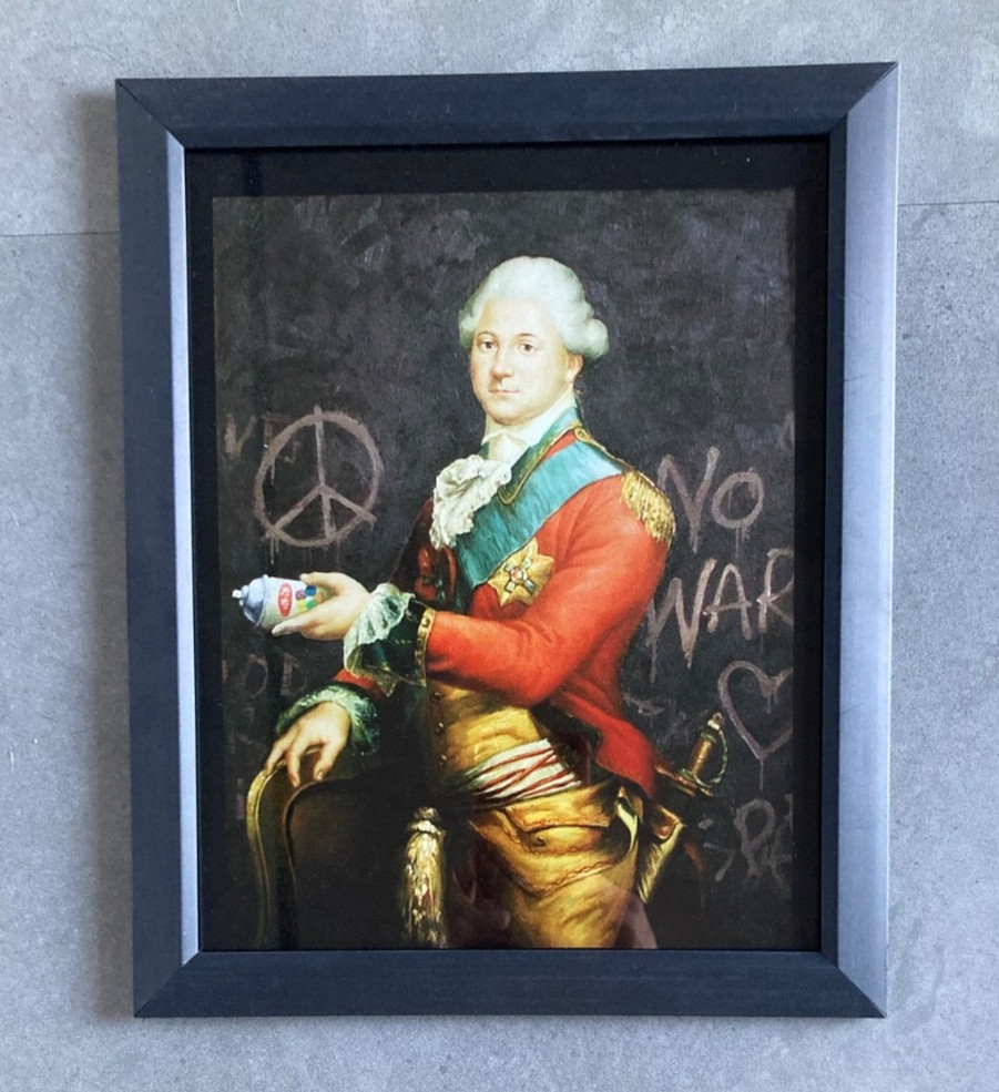 BANKSY 2005 Soldier w Spraycan Framed Wall Art 8×10 Print Photograph Graffiti