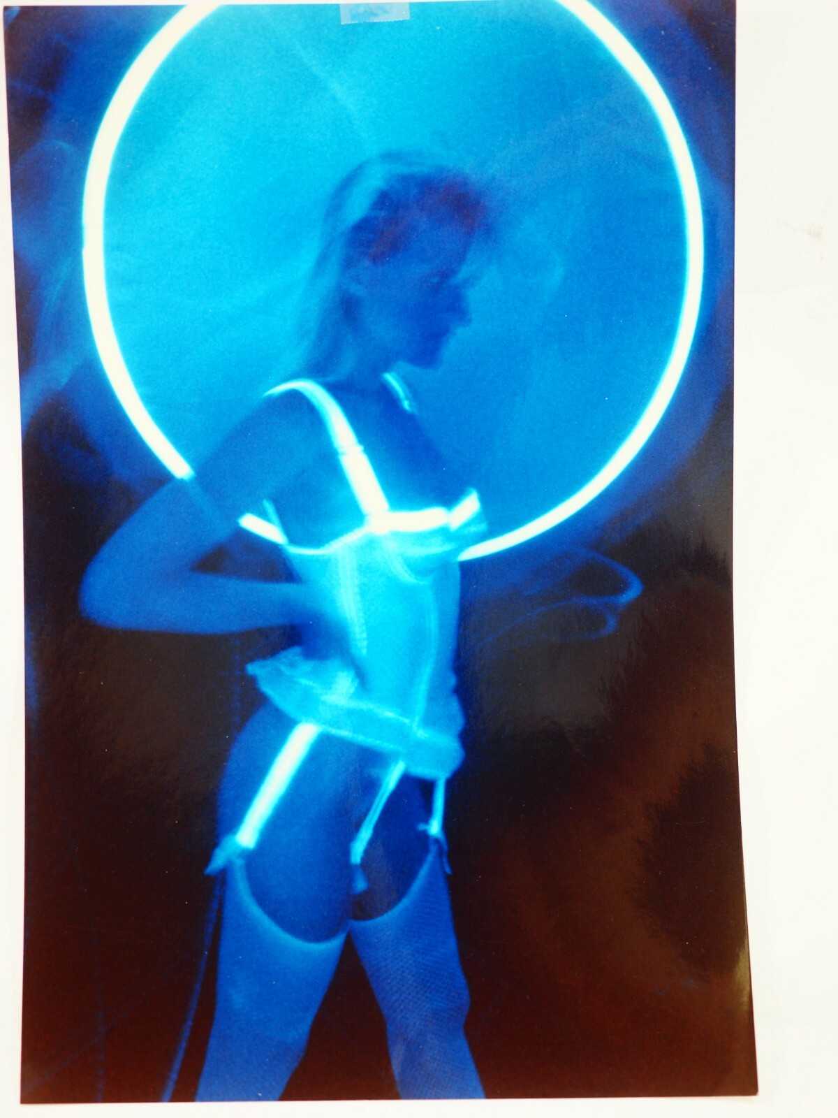 Moody Blue Young Girl In Pose, 1988 Professional Photo 8″ x 12″