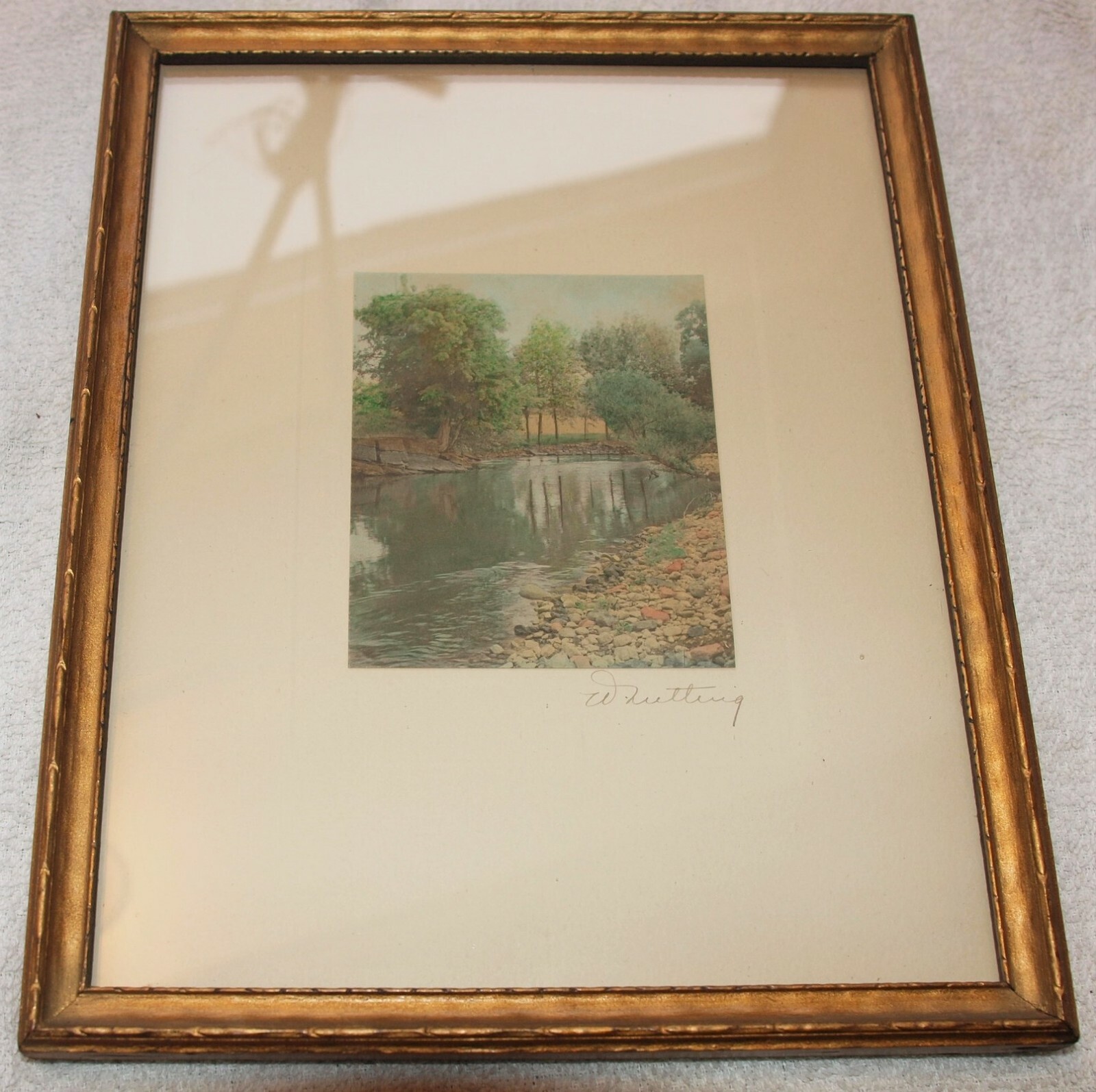 Rare Miniature Signed WALLACE NUTTING HandTinted Photo Circa Early 20th Century
