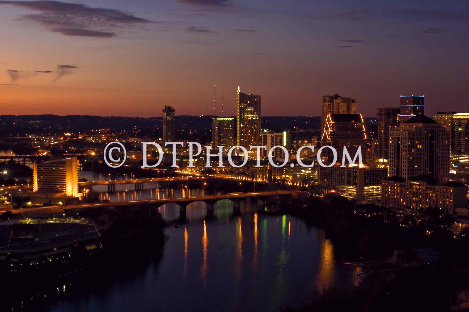 City of Austin, TX at dusk, 2008