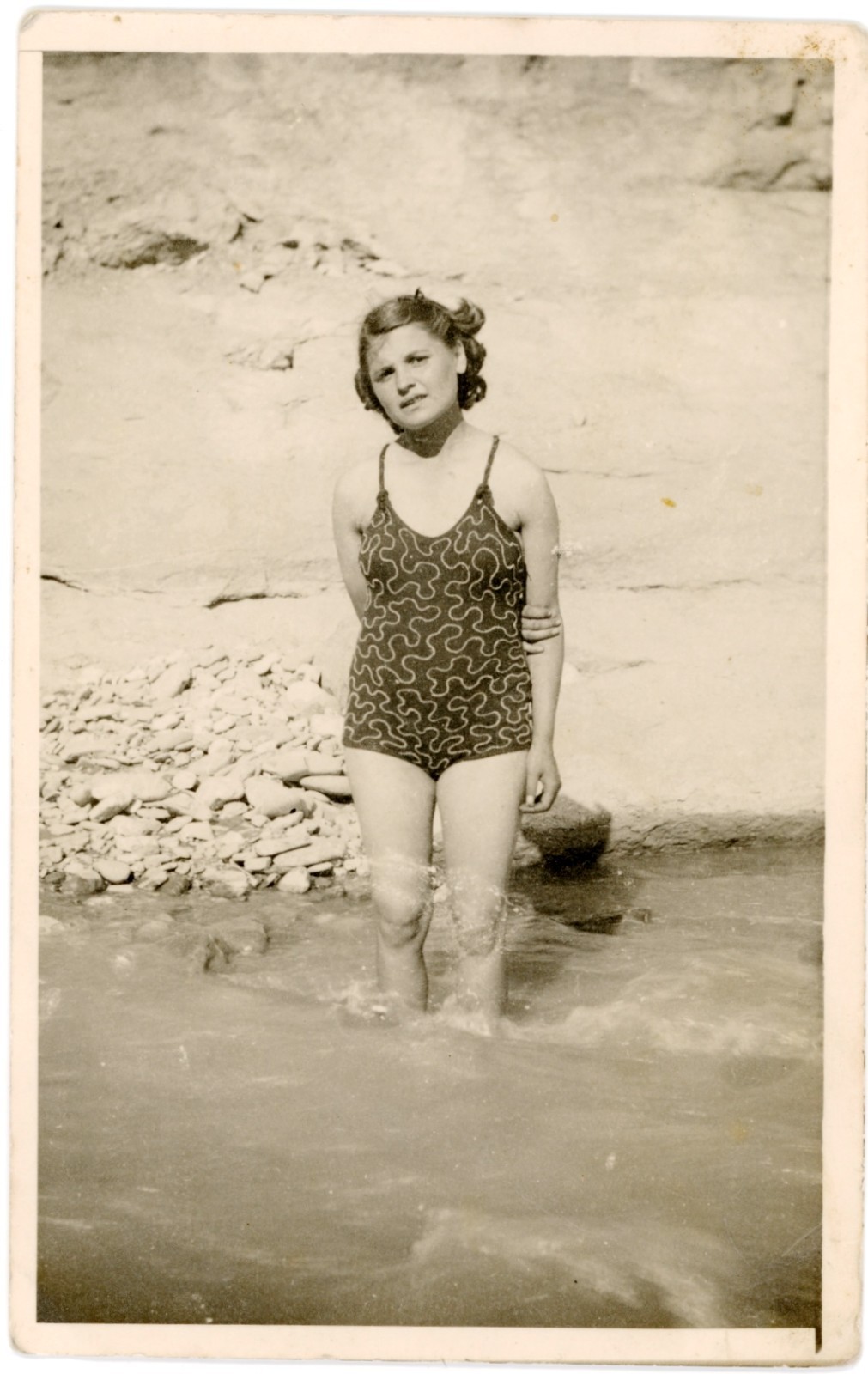 Bathing Swimwear Young Pretty Girl Swimsuit Vintage Circa 1935