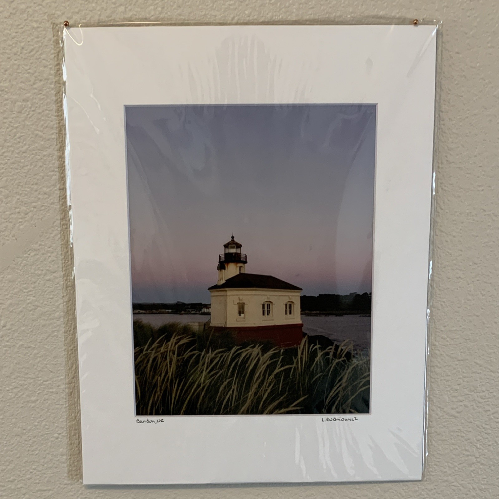 Bandon Oregon Photography Print – Coquille River Lighthouse Signed and Matted
