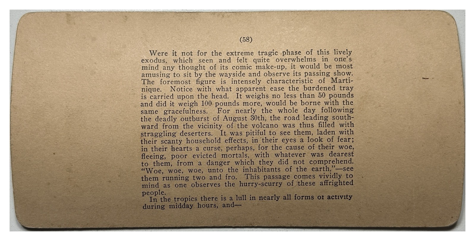 Martinique Residents Fugitives Of The Danger 1902 Photo Stereo Vintage