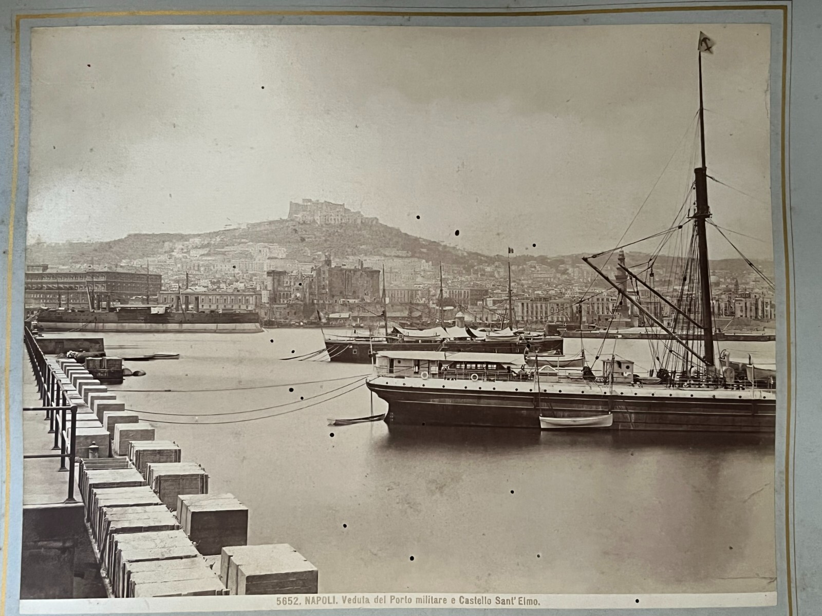 2 Album Photo Giacomo Brogi Circa 1870 Port Naples Napoli Italy 25x19cm (11+12)