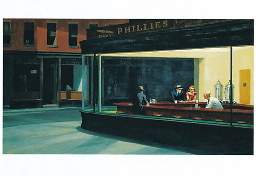 Edward HOPPER, “Nighthawks”, postcard, carte postale, postcard
